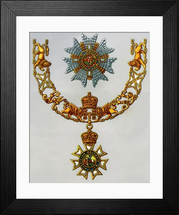 Framed Print : The Most Distinguished Order of St Michael and St George, 1941 Framed Print : The Most Distinguished Order of St Michael and St George, 1941