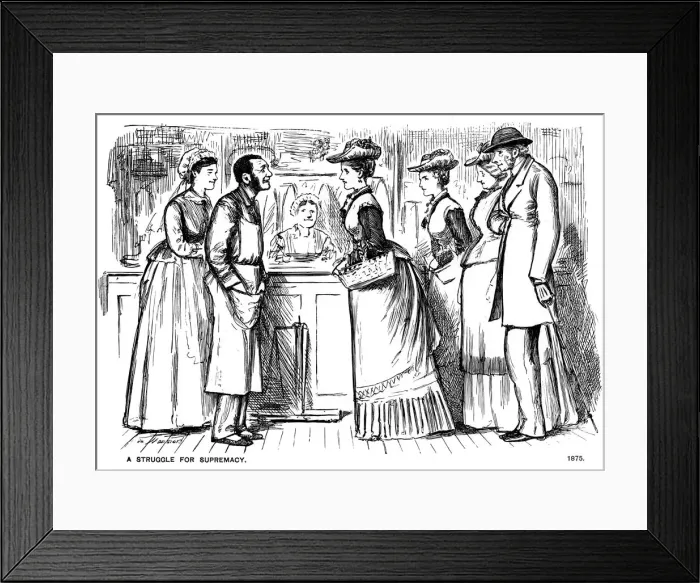Framed Print : A Struggle for Supremacy, 1875 (1891). Artist: George du Maurier Framed Print : A Struggle for Supremacy, 1875 (1891). Artist: George du Maurier