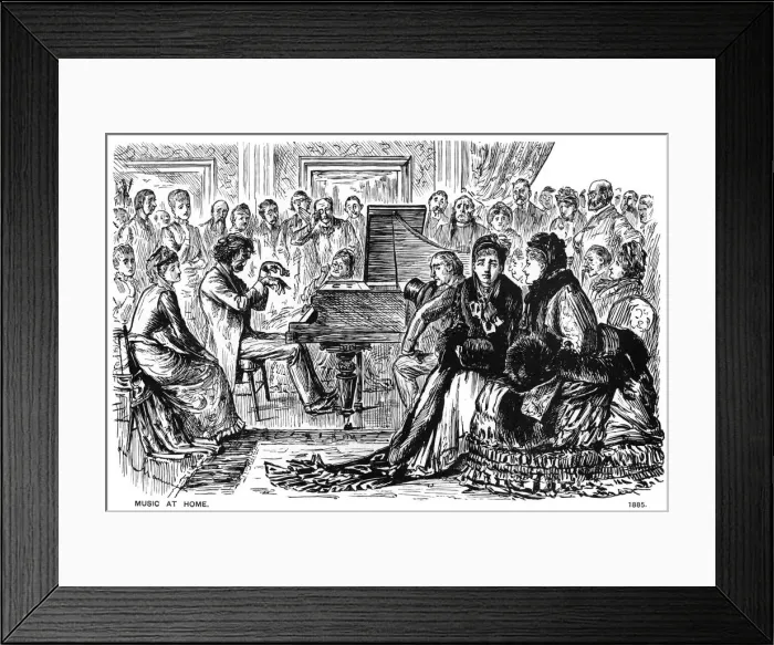 Framed Print : Music at Home, 1885 (1891). Artist: George du Maurier Framed Print : Music at Home, 1885 (1891). Artist: George du Maurier