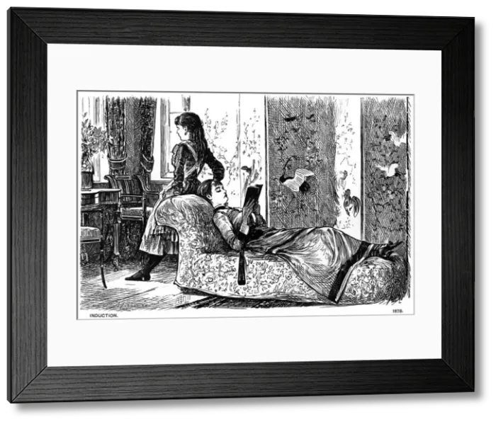 Framed Print : Induction, 1878 (1891). Artist: George du Maurier Framed Print : Induction, 1878 (1891). Artist: George du Maurier