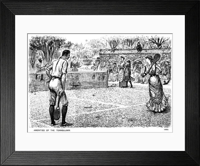 Framed Print : Amenities of the Tennis Lawn, 1883 (1891). Artist: George du Maurier