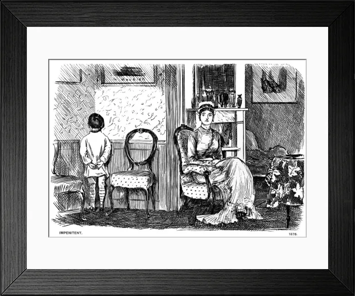 Framed Print : Impenitent, 1878 (1891). Artist: George du Maurier Framed Print : Impenitent, 1878 (1891). Artist: George du Maurier