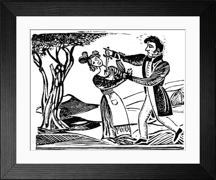 Framed Print : French popular woodcut used for illustrating murders, c1840 (1964) Framed Print : French popular woodcut used for illustrating murders, c1840 (1964)