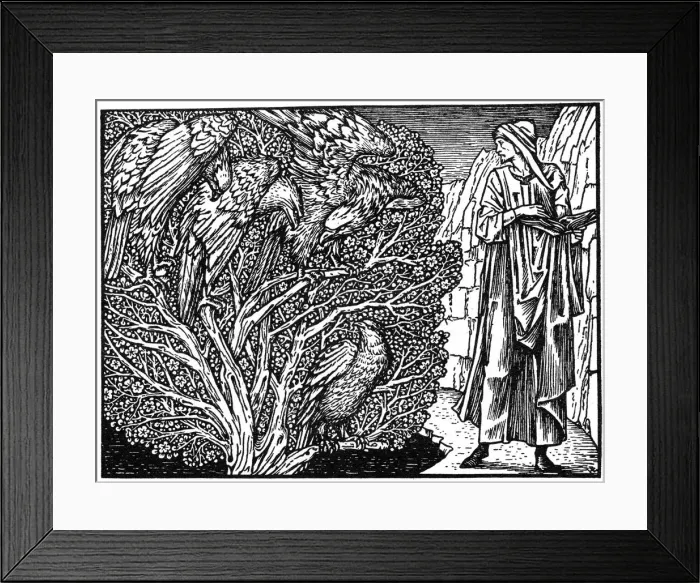 Framed Print : Illustration from the Kelmscott Press edition of the Works of Geoffrey Chaucer, 1896 (1964) Framed Print : Illustration from the Kelmscott Press edition of the Works of Geoffrey Chaucer, 1896 (1964)