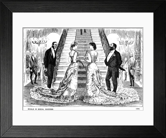Framed Print : Rivals in Social Success, 1880 (1891). Artist: George du Maurier Framed Print : Rivals in Social Success, 1880 (1891). Artist: George du Maurier