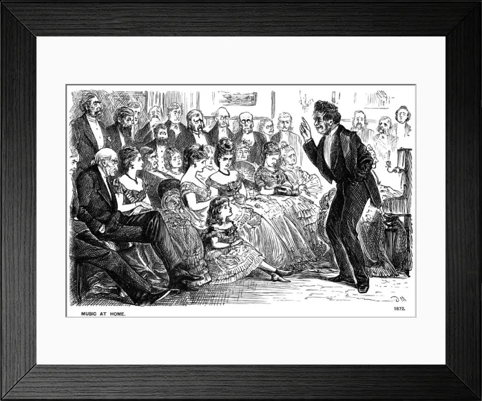 Framed Print : Music at Home, 1872 (1891). Artist: George du Maurier Framed Print : Music at Home, 1872 (1891). Artist: George du Maurier