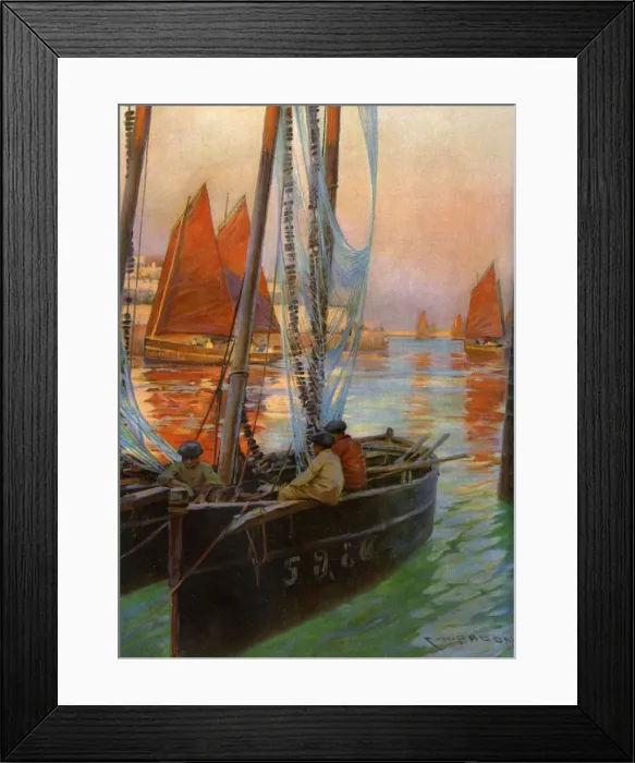 Framed Print : Brest Fishing Boats, 1907. Artist: Charles Padday Framed Print : Brest Fishing Boats, 1907. Artist: Charles Padday