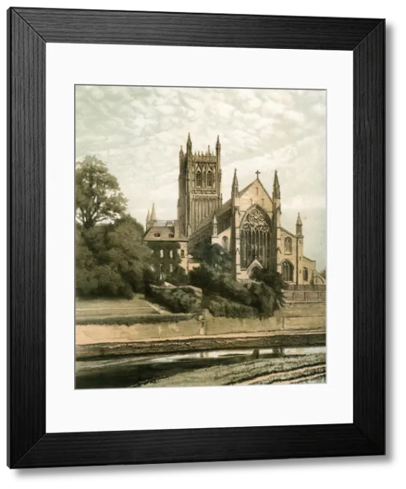 Framed Print : Worcester Cathedral, Worcestershire, c1870. Artist: Hanhart Framed Print : Worcester Cathedral, Worcestershire, c1870. Artist: Hanhart