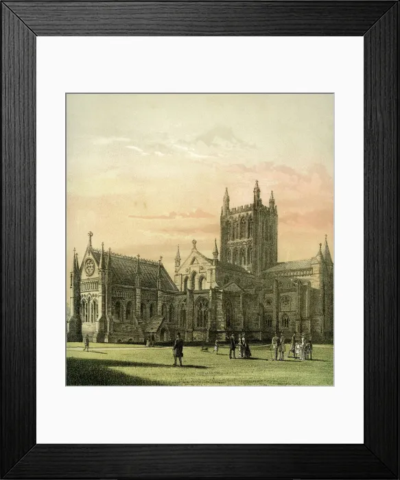 Framed Print : Hereford Cathedral, Herefordshire, c1870. Artist: Hanhart Framed Print : Hereford Cathedral, Herefordshire, c1870. Artist: Hanhart