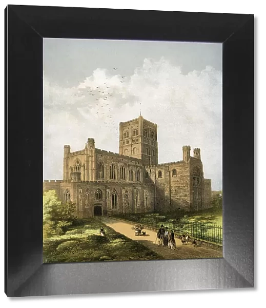 St Albans Cathedral, Hertfordshire, c1870. Artist: WL Walton
