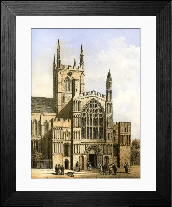 Framed Print : Rochester Cathedral, Kent, c1870. Artist: Hanhart Framed Print : Rochester Cathedral, Kent, c1870. Artist: Hanhart