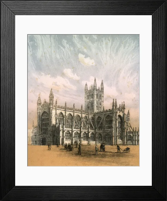 Framed Print : Bath Abbey, Somerset, c1870. Artist: Hanhart Framed Print : Bath Abbey, Somerset, c1870. Artist: Hanhart