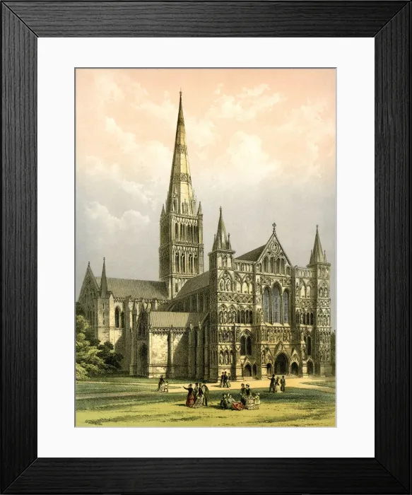 Framed Print : Salisbury Cathedral, Wiltshire, c1870. Artist: WL Walton Framed Print : Salisbury Cathedral, Wiltshire, c1870. Artist: WL Walton