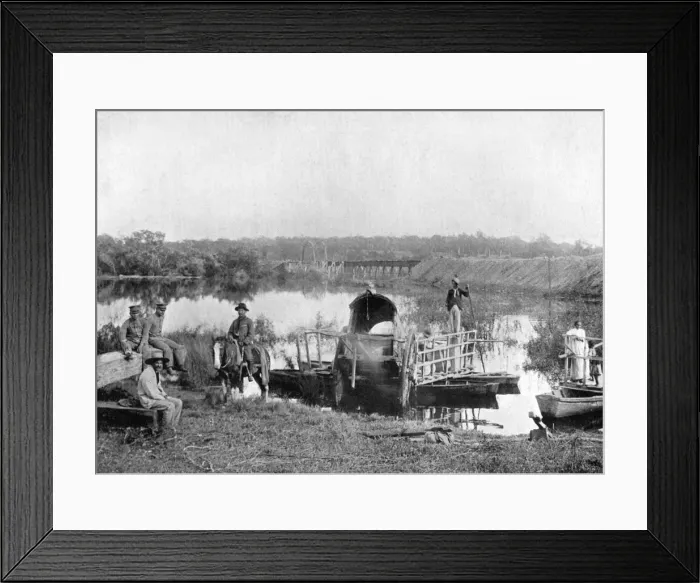 Framed Print : Waiting at the ferry, Paraguay, 1911 Framed Print : Waiting at the ferry, Paraguay, 1911