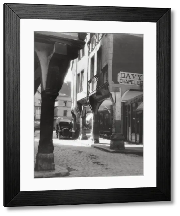 Framed Print : Entrance to the market place, Dinan, Brittany, France, 20th century Framed Print : Entrance to the market place, Dinan, Brittany, France, 20th century