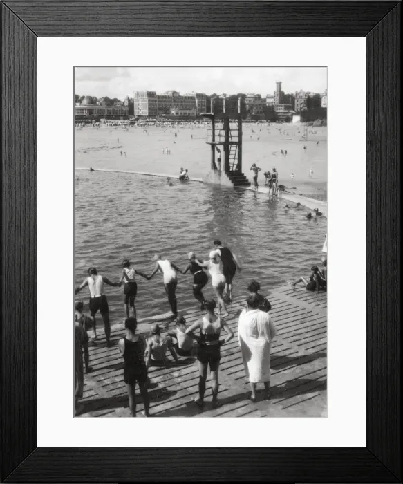 Framed Print : Bathing pool, Dinard, Brittany, France, 20th century Framed Print : Bathing pool, Dinard, Brittany, France, 20th century