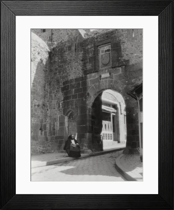 Framed Print : Gateway and entrance to the only street of Mont St Michel, Normandy, France, 20th century Framed Print : Gateway and entrance to the only street of Mont St Michel, Normandy, France, 20th century