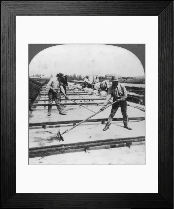 Framed Print : Solar evaporation, salt manufacture, Syracuse, New York, USA, 20th century. Artist: Keystone View Company Framed Print : Solar evaporation, salt manufacture, Syracuse, New York, USA, 20th century. Artist: Keystone View Company