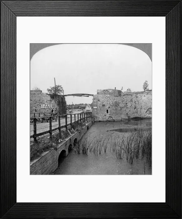Framed Print : 14th century ramparts and Lille Gate, Ypres, Belgium, World War I, c1914-c1918. Artist: Realistic Travels Publishers Framed Print : 14th century ramparts and Lille Gate, Ypres, Belgium, World War I, c1914-c1918. Artist: Realistic Travels Publishers