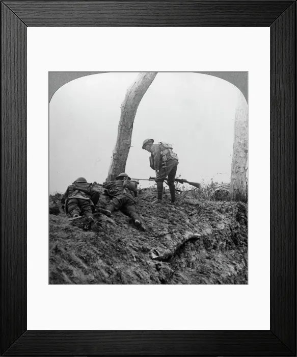 Framed Print : Battle of Polygon Wood, near Ypres, Flanders, Belgium, World War I, September 1917. Artist: Realistic Travels Publishers Framed Print : Battle of Polygon Wood, near Ypres, Flanders, Belgium, World War I, September 1917. Artist: Realistic Travels Publishers