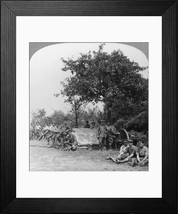 Framed Print : A battery of Royal Field Artillery enjoying a few hours rest in a wood, World War I, c1914-c1918. Artist: Realistic Travels Publishers Framed Print : A battery of Royal Field Artillery enjoying a few hours rest in a wood, World War I, c1914-c1918. Artist: Realistic Travels Publishers