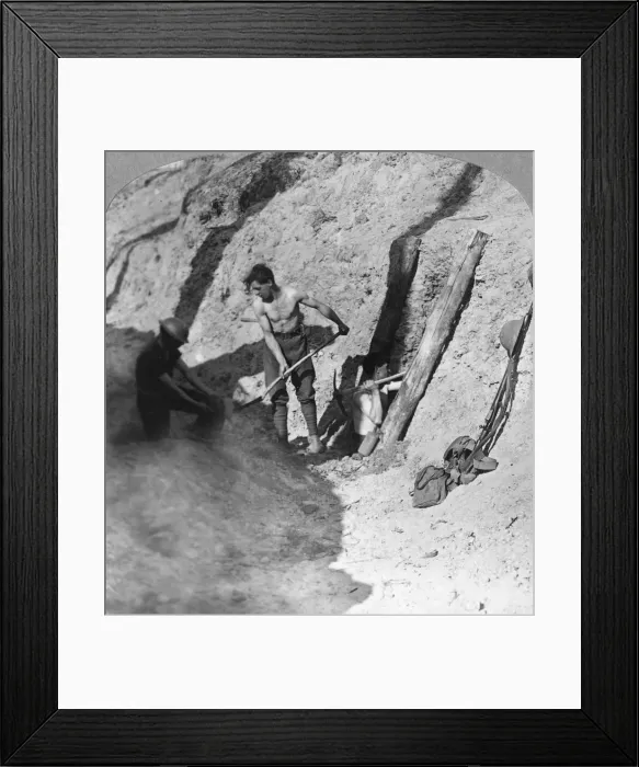 Framed Print : Sappers and miners at work, Ypres salient, Belgium, World War I, c1915-c1917. Artist: Realistic Travels Publishers Framed Print : Sappers and miners at work, Ypres salient, Belgium, World War I, c1915-c1917. Artist: Realistic Travels Publishers