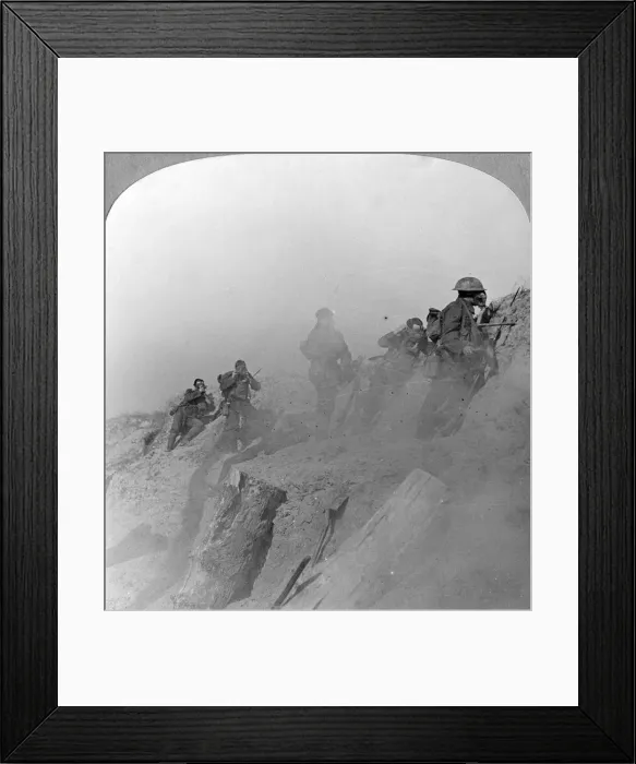 Framed Print : Gas Alarm!, Loos, France, World War I, c1915-c1918. Artist: Realistic Travels Publishers Framed Print : Gas Alarm!, Loos, France, World War I, c1915-c1918. Artist: Realistic Travels Publishers