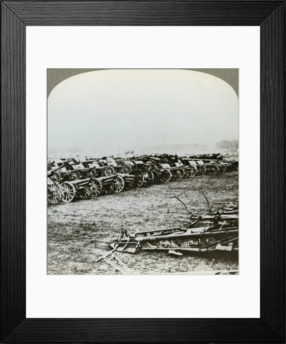 Framed Print : Hundreds of German guns captured at Couralette, France, Battle of Somme, World War I, 1916. Artist: Realistic Travels Publishers Framed Print : Hundreds of German guns captured at Couralette, France, Battle of Somme, World War I, 1916. Artist: Realistic Travels Publishers