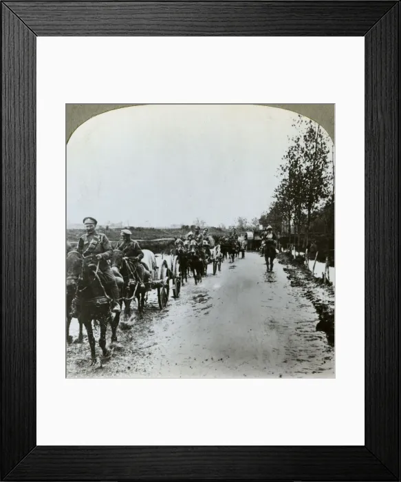 Framed Print : Artillery making their way through mud to Gommecourt, France, World War I, c1914-c1918. Artist: Realistic Travels Publishers