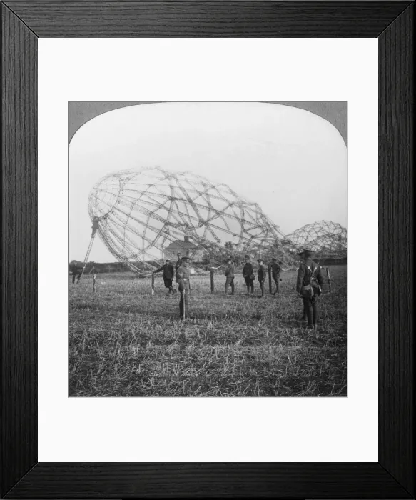 Framed Print : Zeppelin shot down near Colchester, Essex, World War I, 1916. Artist: Realistic Travels Publishers Framed Print : Zeppelin shot down near Colchester, Essex, World War I, 1916. Artist: Realistic Travels Publishers