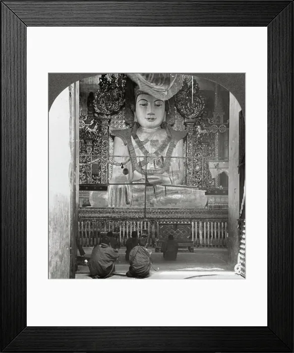 Framed Print : Marble Buddha in a pagoda, Mandalay, Burma, 1908. Artist: Stereo Travel Co Framed Print : Marble Buddha in a pagoda, Mandalay, Burma, 1908. Artist: Stereo Travel Co