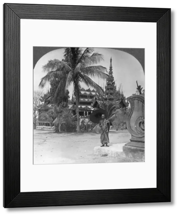 Framed Print : Buddhist monastery used as a priests home and school, Mandalay, Burma, 1908. Artist: Stereo Travel Co Framed Print : Buddhist monastery used as a priests home and school, Mandalay, Burma, 1908. Artist: Stereo Travel Co