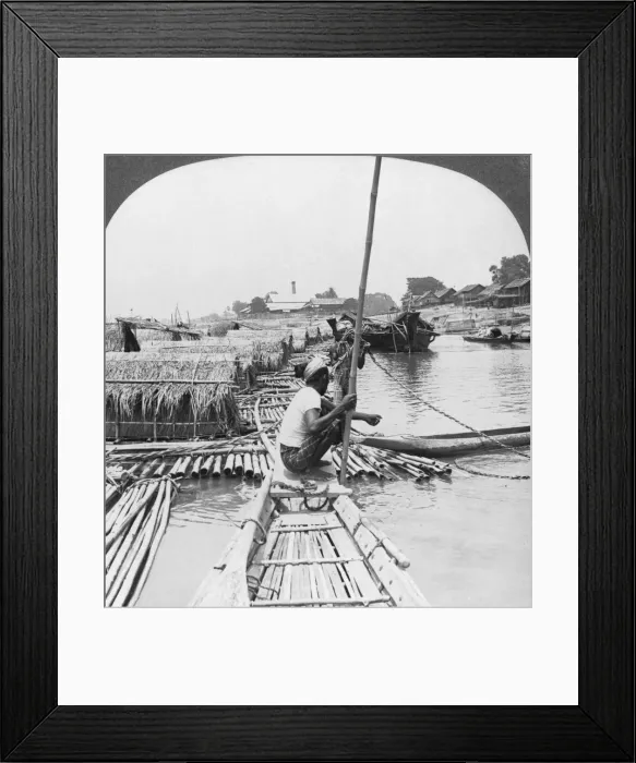 Framed Print : Rafts on the Irrawaddy River, Mandalay, Burma, 1908. Artist: Stereo Travel Co Framed Print : Rafts on the Irrawaddy River, Mandalay, Burma, 1908. Artist: Stereo Travel Co