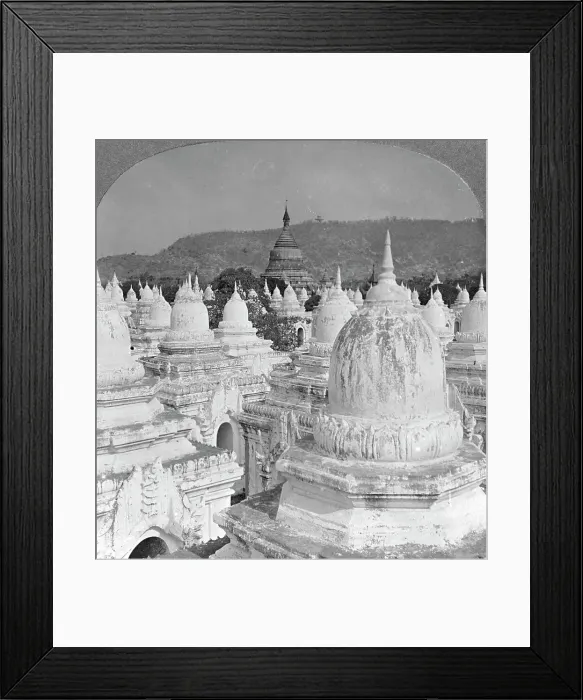 Framed Print : Looking over the 450 pagodas at Mandalay, Burma, 1908. Artist: Stereo Travel Co Framed Print : Looking over the 450 pagodas at Mandalay, Burma, 1908. Artist: Stereo Travel Co