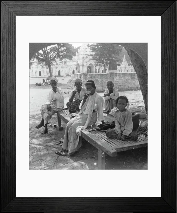 Framed Print : A social drink of coffee, Mandalay, Burma, 1908. Artist: Stereo Travel Co Framed Print : A social drink of coffee, Mandalay, Burma, 1908. Artist: Stereo Travel Co