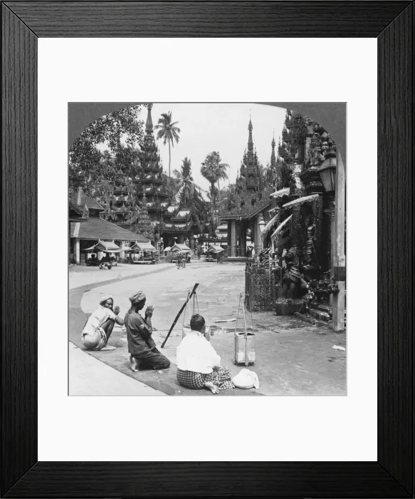 Framed Print : Worshipping before an idol, Shwedagon Pagoda, Rangoon, Burma, 1908. Artist: Stereo Travel Co Framed Print : Worshipping before an idol, Shwedagon Pagoda, Rangoon, Burma, 1908. Artist: Stereo Travel Co
