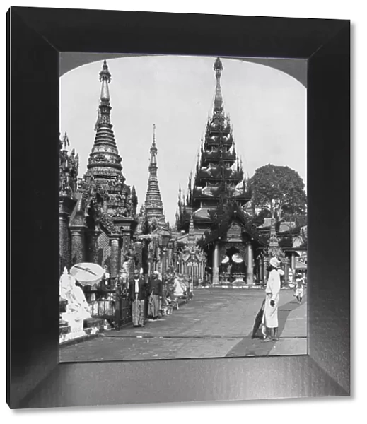 Along the platform to the southern ascent, Shwedagon Pagoda, Rangoon, Burma, 1908. Artist: Stereo Travel Co