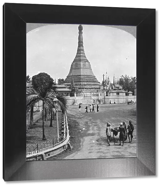 Sule Pagoda from Pagoda Street, Rangoon, Burma, 1908. Artist: Stereo Travel Co