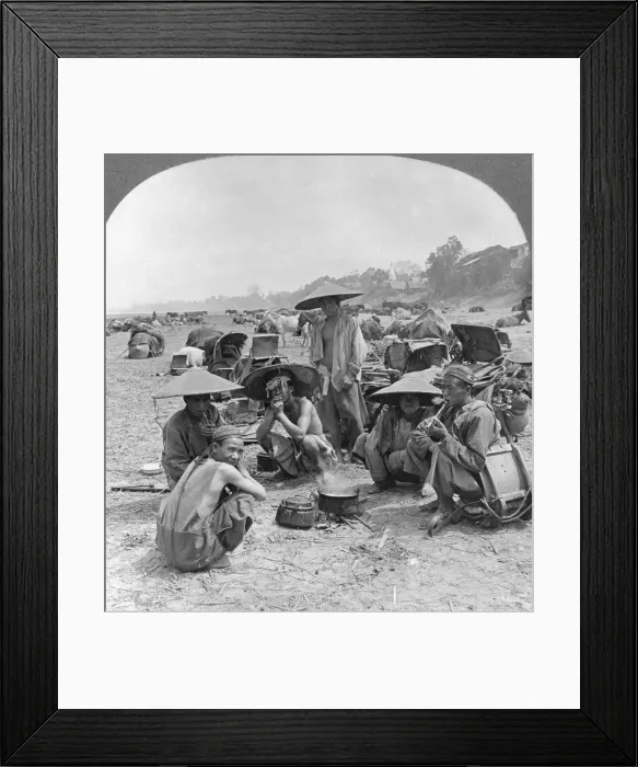 Framed Print : Caravan en route for China camping at Bhamo, Burma, 1908. Artist: Stereo Travel Co Framed Print : Caravan en route for China camping at Bhamo, Burma, 1908. Artist: Stereo Travel Co