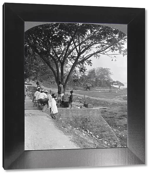 River front and bank, Bhamo, Burma, 1908. Artist: Stereo Travel Co