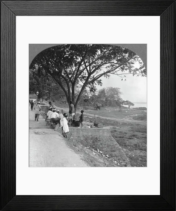 Framed Print : River front and bank, Bhamo, Burma, 1908. Artist: Stereo Travel Co Framed Print : River front and bank, Bhamo, Burma, 1908. Artist: Stereo Travel Co