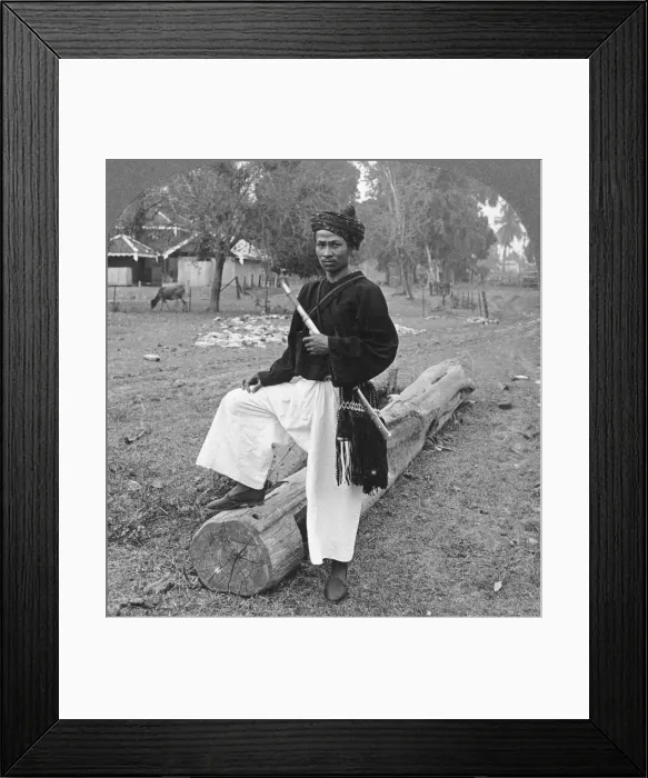 Framed Print : Man of the Kachin Tribe, Upper Burma, 1908. Artist: Stereo Travel Co Framed Print : Man of the Kachin Tribe, Upper Burma, 1908. Artist: Stereo Travel Co