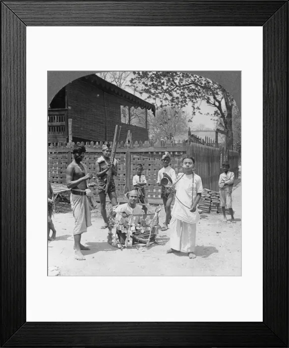 Framed Print : Scene during a festival, Burma, 1908. Artist: Stereo Travel Co