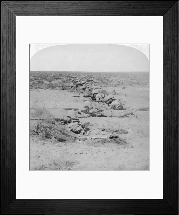 Framed Print : Wiltshire boys stealing on the enemy at the Orange River, South Africa, 2nd Boer War, 1900. Artist: Underwood & Underwood Framed Print : Wiltshire boys stealing on the enemy at the Orange River, South Africa, 2nd Boer War, 1900. Artist: Underwood & Underwood
