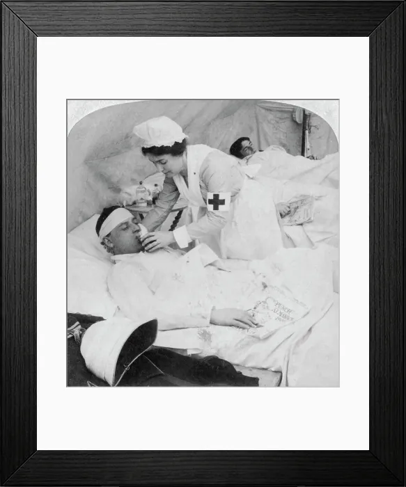 Framed Print : In a British field hospital on the Tugela River, South Africa, 2nd Boer War, 1900. Artist: Underwood & Underwood Framed Print : In a British field hospital on the Tugela River, South Africa, 2nd Boer War, 1900. Artist: Underwood & Underwood