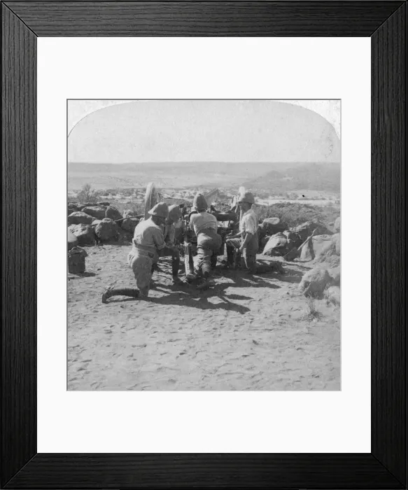 Framed Print : British artillery in action, South Africa, 2nd Boer War, 6 February 1900. Artist: Underwood & Underwood Framed Print : British artillery in action, South Africa, 2nd Boer War, 6 February 1900. Artist: Underwood & Underwood