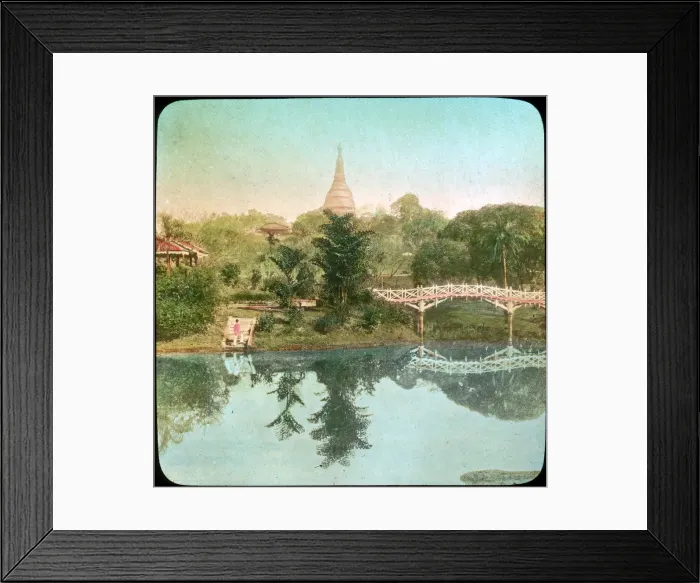 Framed Print : River scene, India, late 19th or early 20th century Framed Print : River scene, India, late 19th or early 20th century