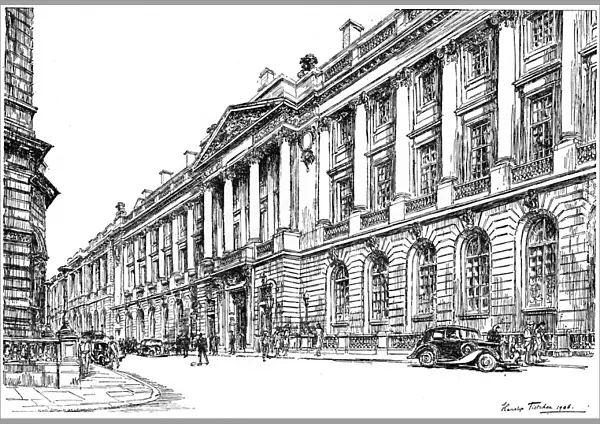 The exterior of the RAC Clubhouse in Pall Mall, London, 1946. Artist: Hanslip Fletcher