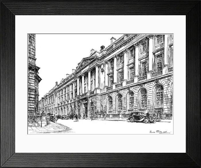Framed Print : The exterior of the RAC Clubhouse in Pall Mall, London, 1946. Artist: Hanslip Fletcher Framed Print : The exterior of the RAC Clubhouse in Pall Mall, London, 1946. Artist: Hanslip Fletcher