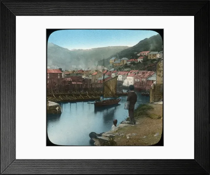 Framed Print : Polperro, Cornwall, late 19th or early 20th century. Artist: Church Army Lantern Department Framed Print : Polperro, Cornwall, late 19th or early 20th century. Artist: Church Army Lantern Department